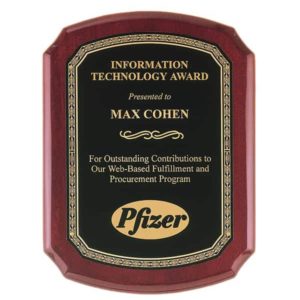 P3835-38 - P3835-38 | Rosewood Stained Plaque with Gold Leaf Design