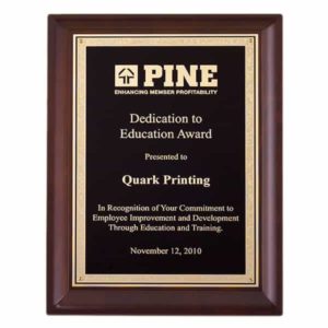 P4540-42 - P4540-42 | Cherry Finish Plaque with Gold Florentine Plate